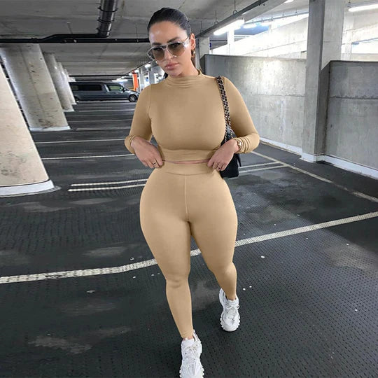 2022 Summer Women Two Piece Set Bodycon Tracksuit