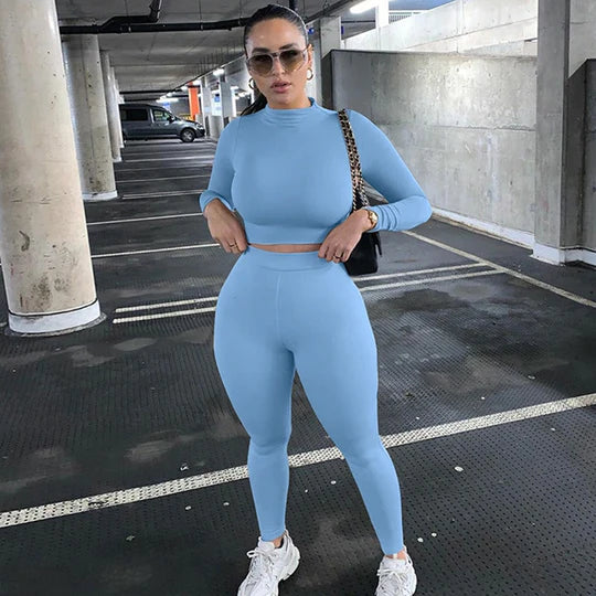 2022 Summer Women Two Piece Set Bodycon Tracksuit